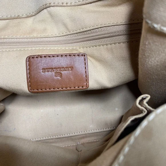 BURBERRY Tote Bag Canvas Beige Authentic - Picture 12 of 16